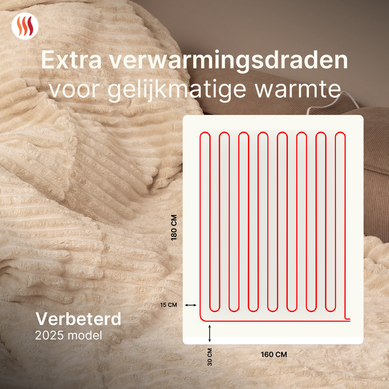 Premium Elektrische Deken Striped