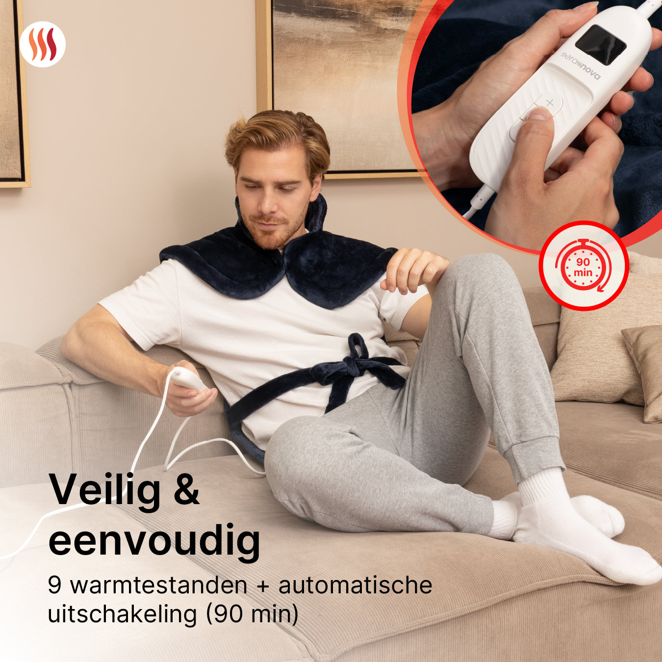 Verzwaard Warmtekussen - rug, nek & schouder