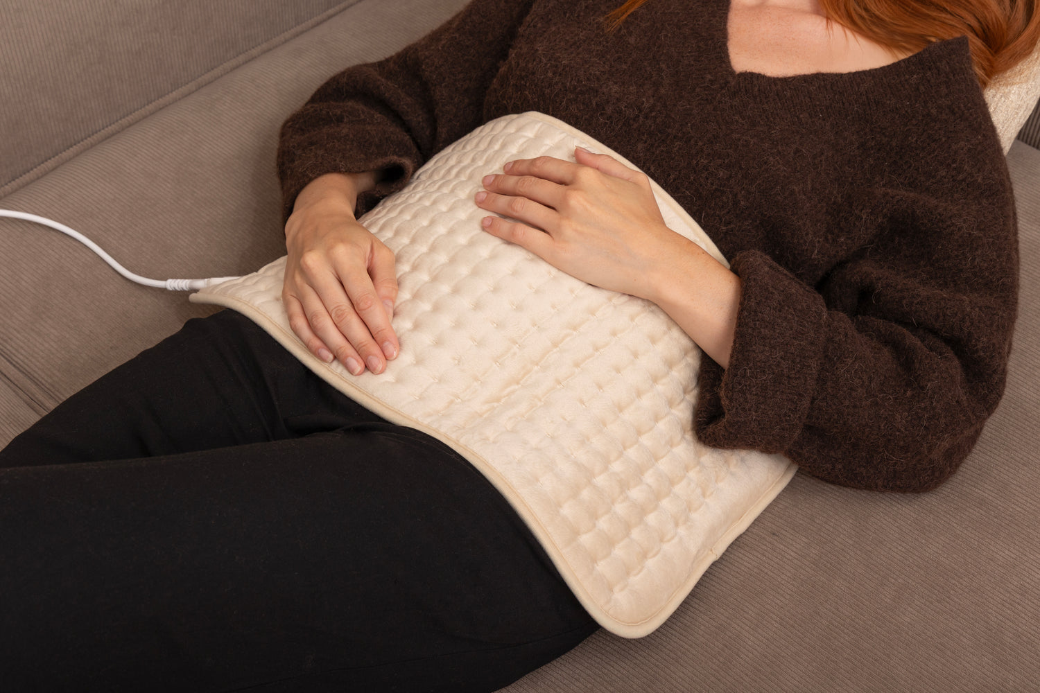 Elektrische Warmtekussen XL met hoes - Beige - Seranova