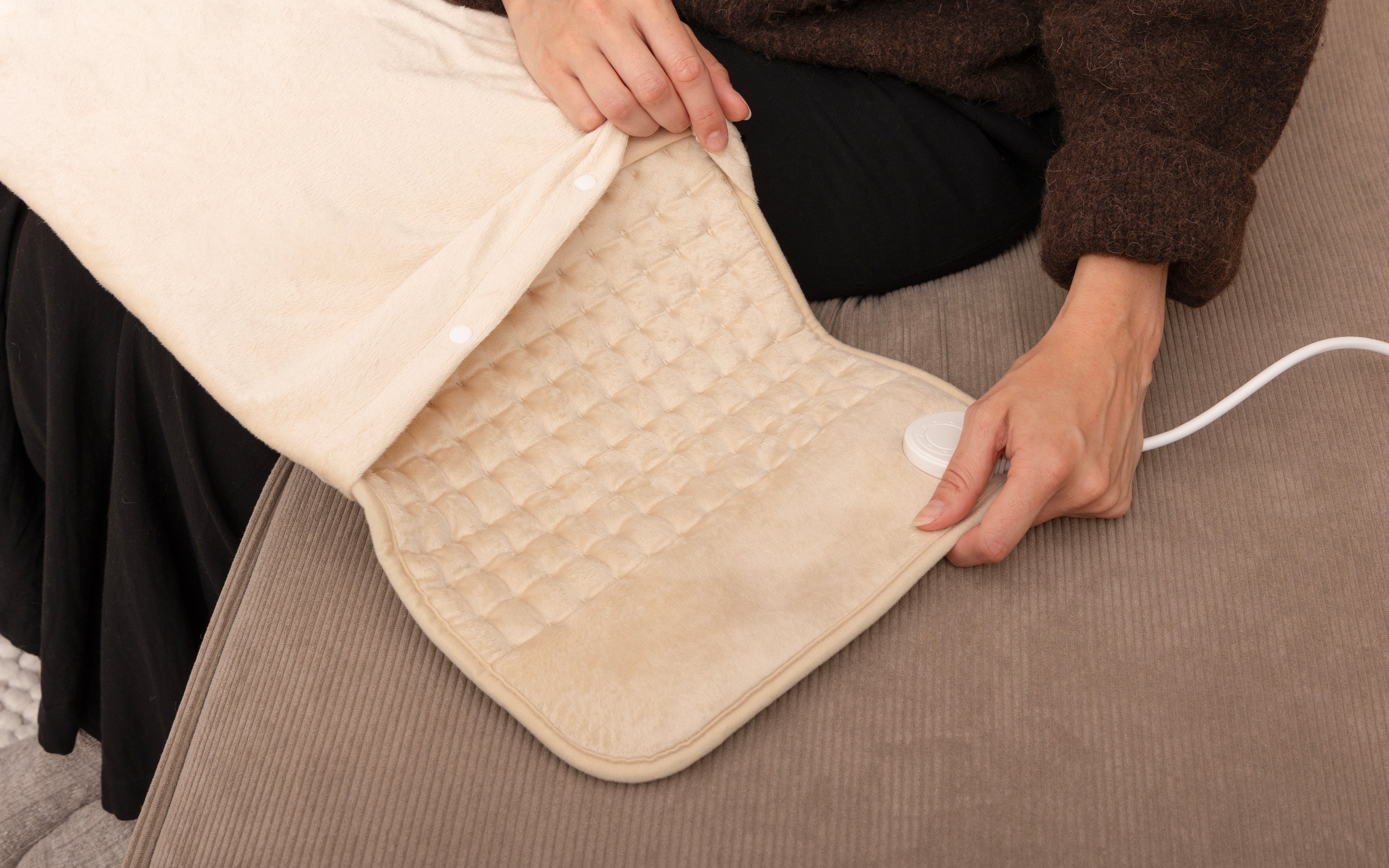 Elektrische Warmtekussen XL met hoes - Beige - Seranova