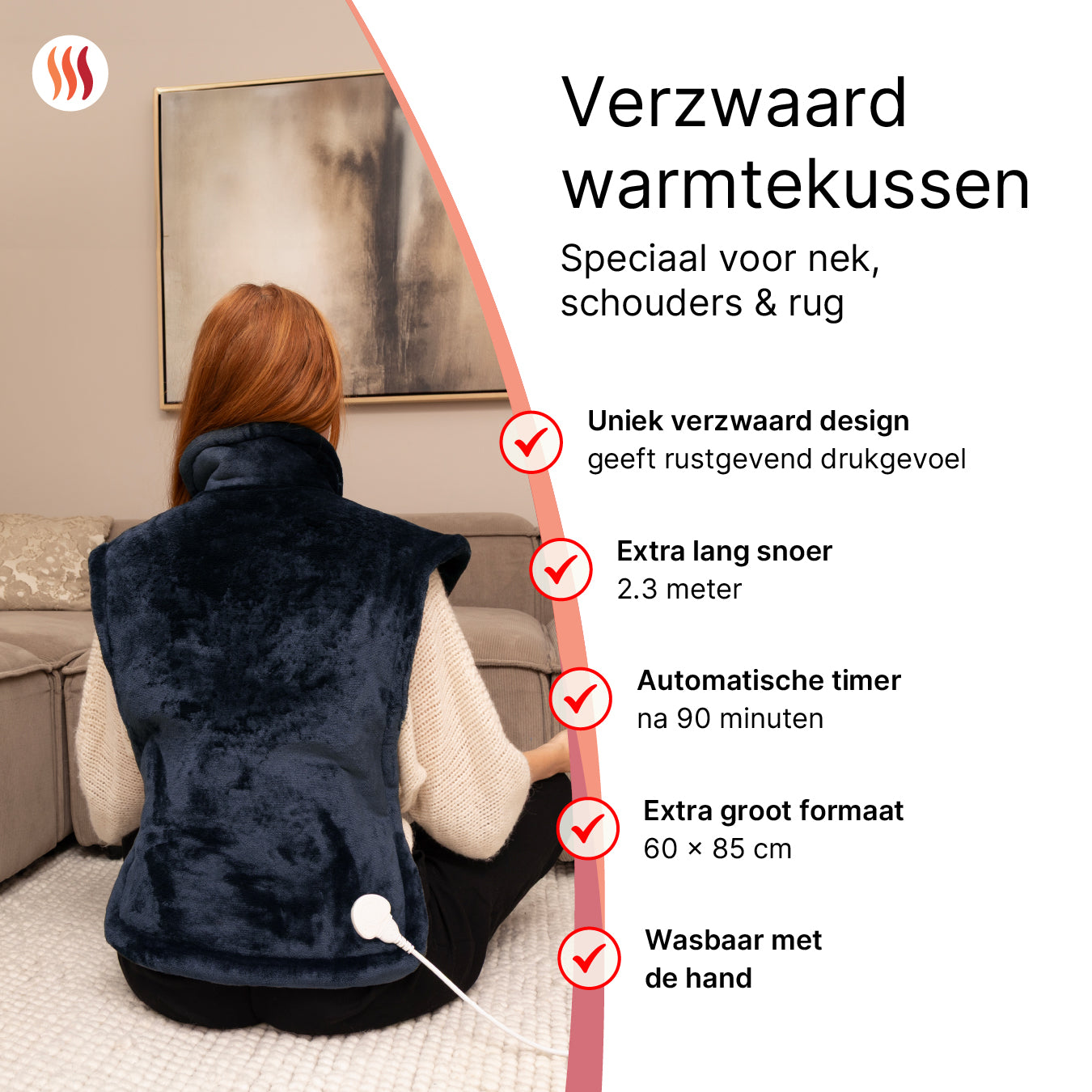 Verzwaard Warmtekussen - rug, nek &amp; schouder