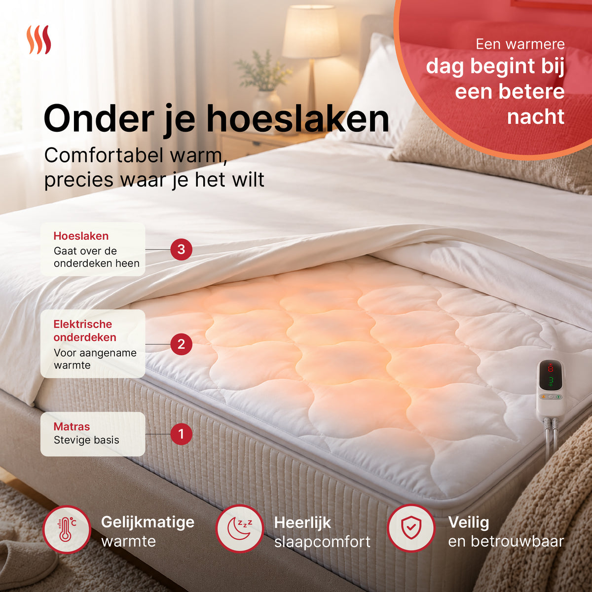 Elektrische onderdeken XXL - Tweepersoons