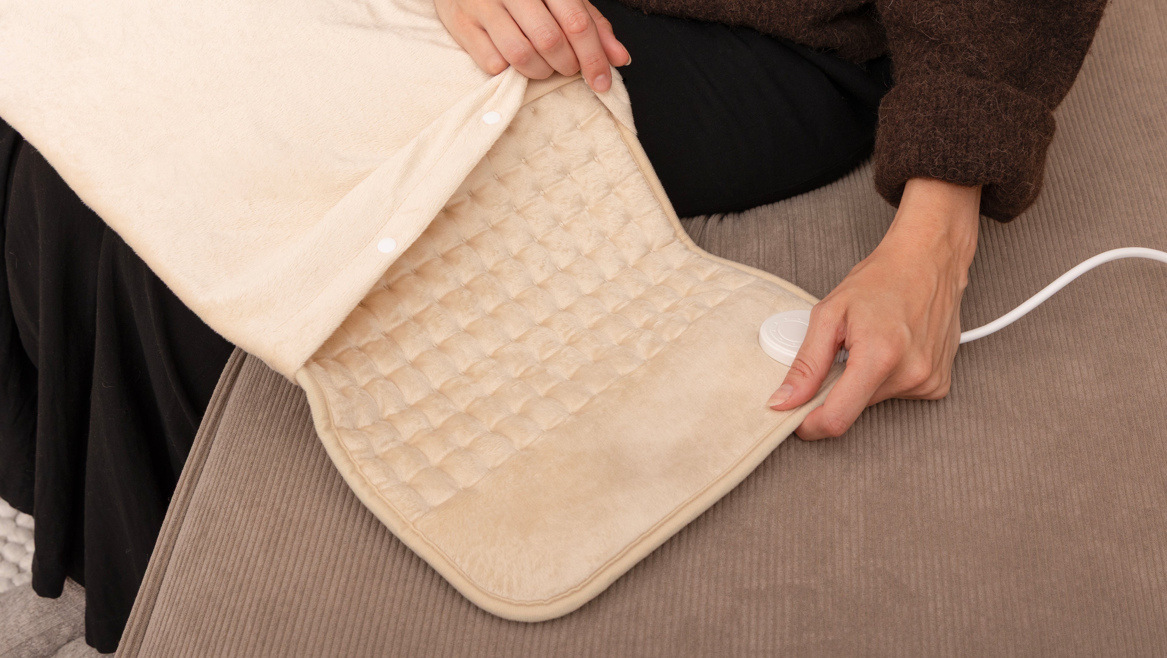 Elektrische Warmtekussen XL met hoes - Beige - Seranova