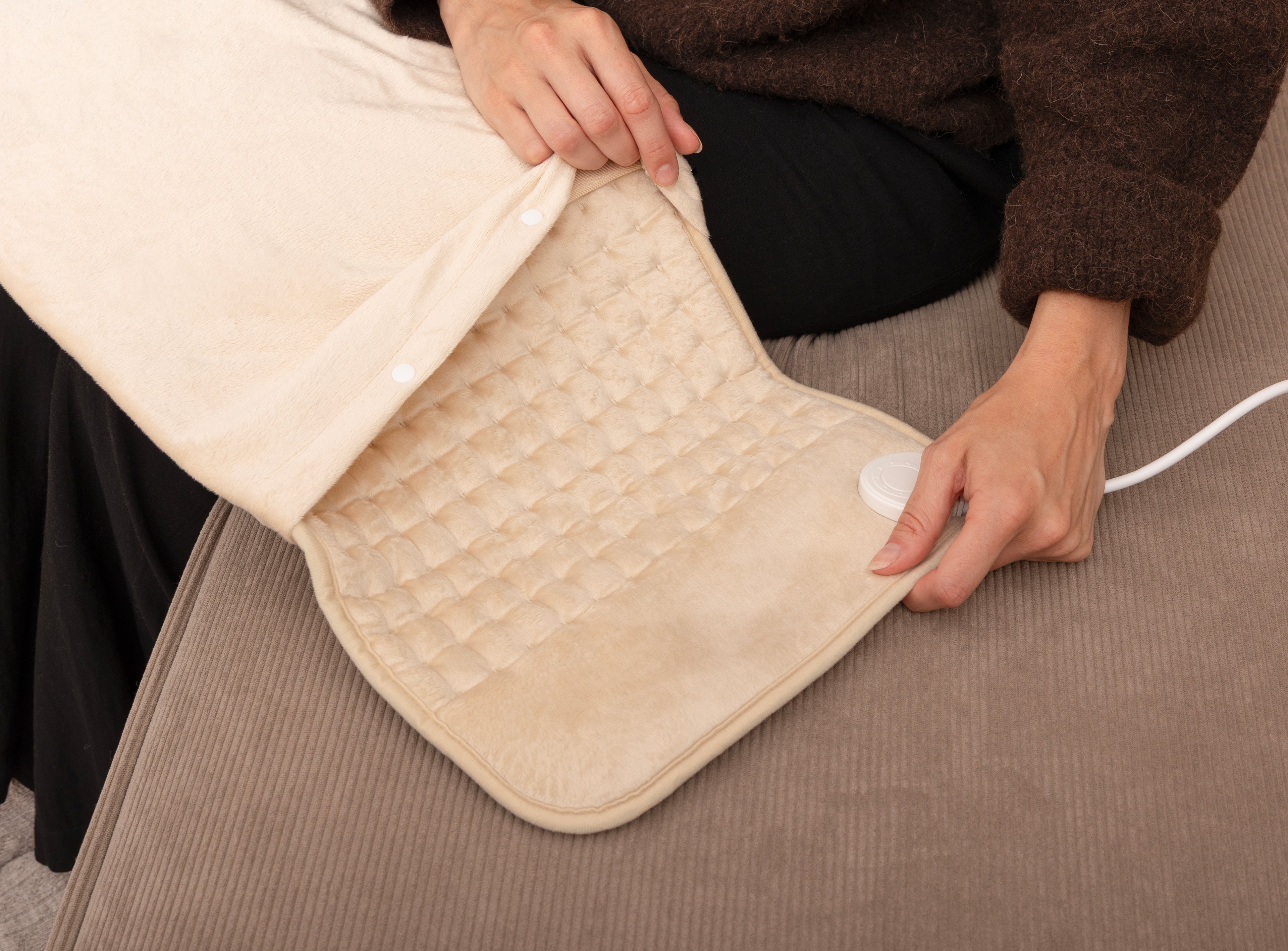 Elektrische Warmtekussen XL met hoes - Beige - Seranova