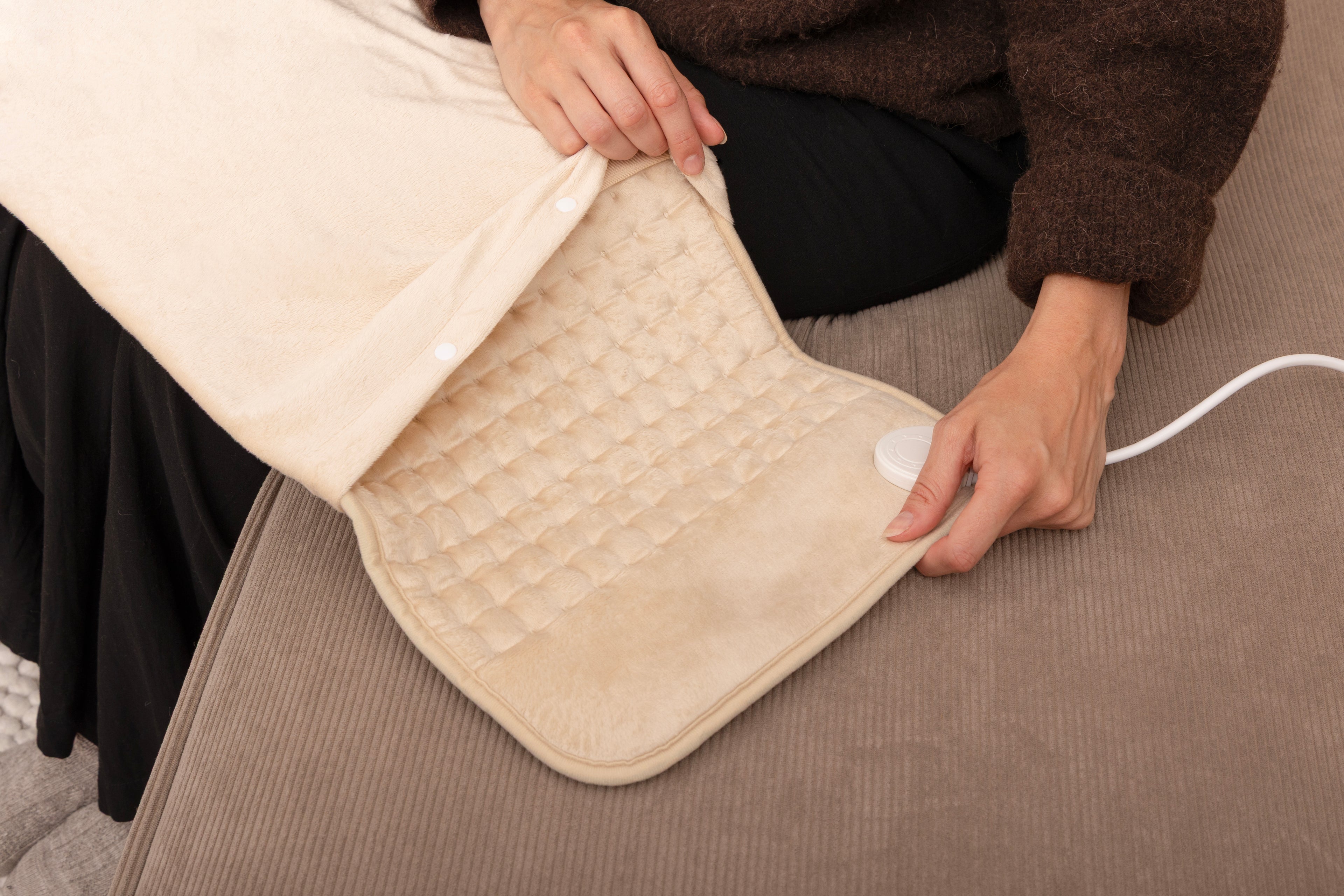 Elektrische Warmtekussen XL met hoes - Beige - Seranova