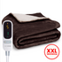 Seranova XXL elektrische warmtedeken 180x160 cm in kastanjebruin met digitale afstandsbediening en sherpa voering