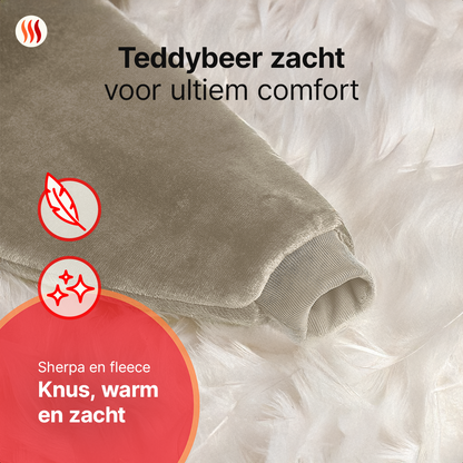 Close-up mouw van Seranova Snuggle Hoodie – teddy fleece materiaal, zacht en comfortabel