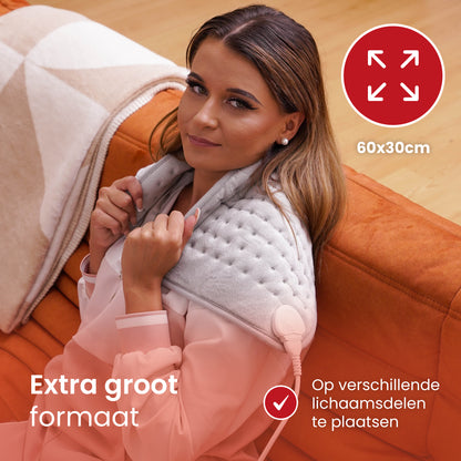 Warmtekussen XXL - 60x30cm - Lichtgrijs - Seranova