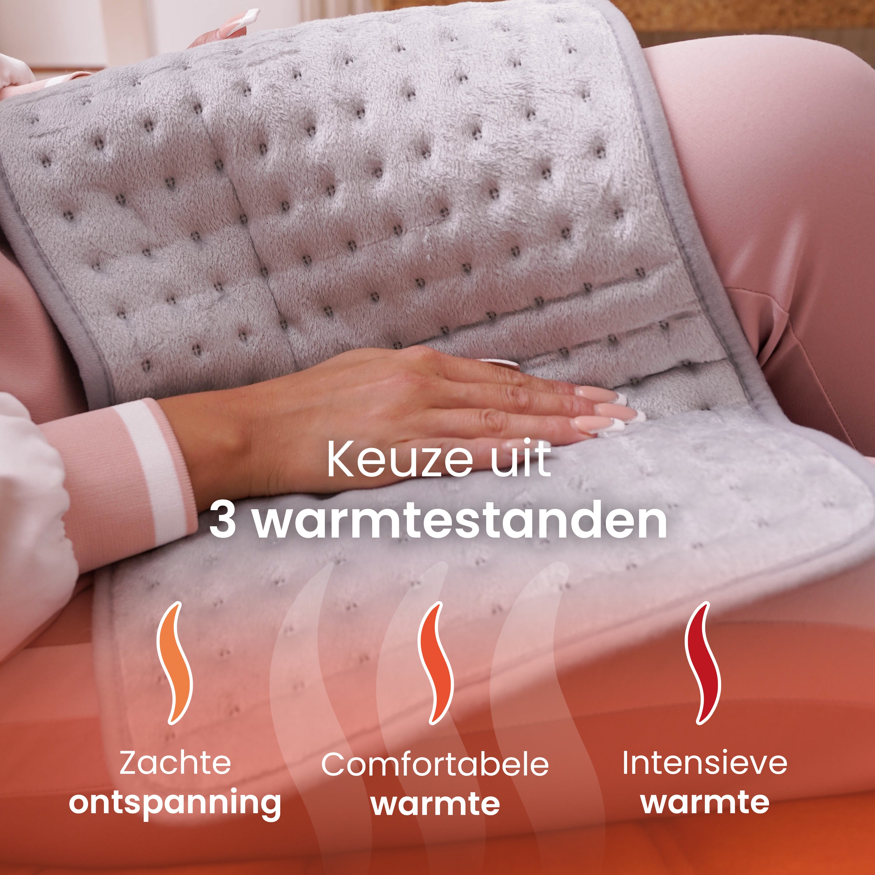 Warmtekussen XXL - 60x30cm - Lichtgrijs - Seranova
