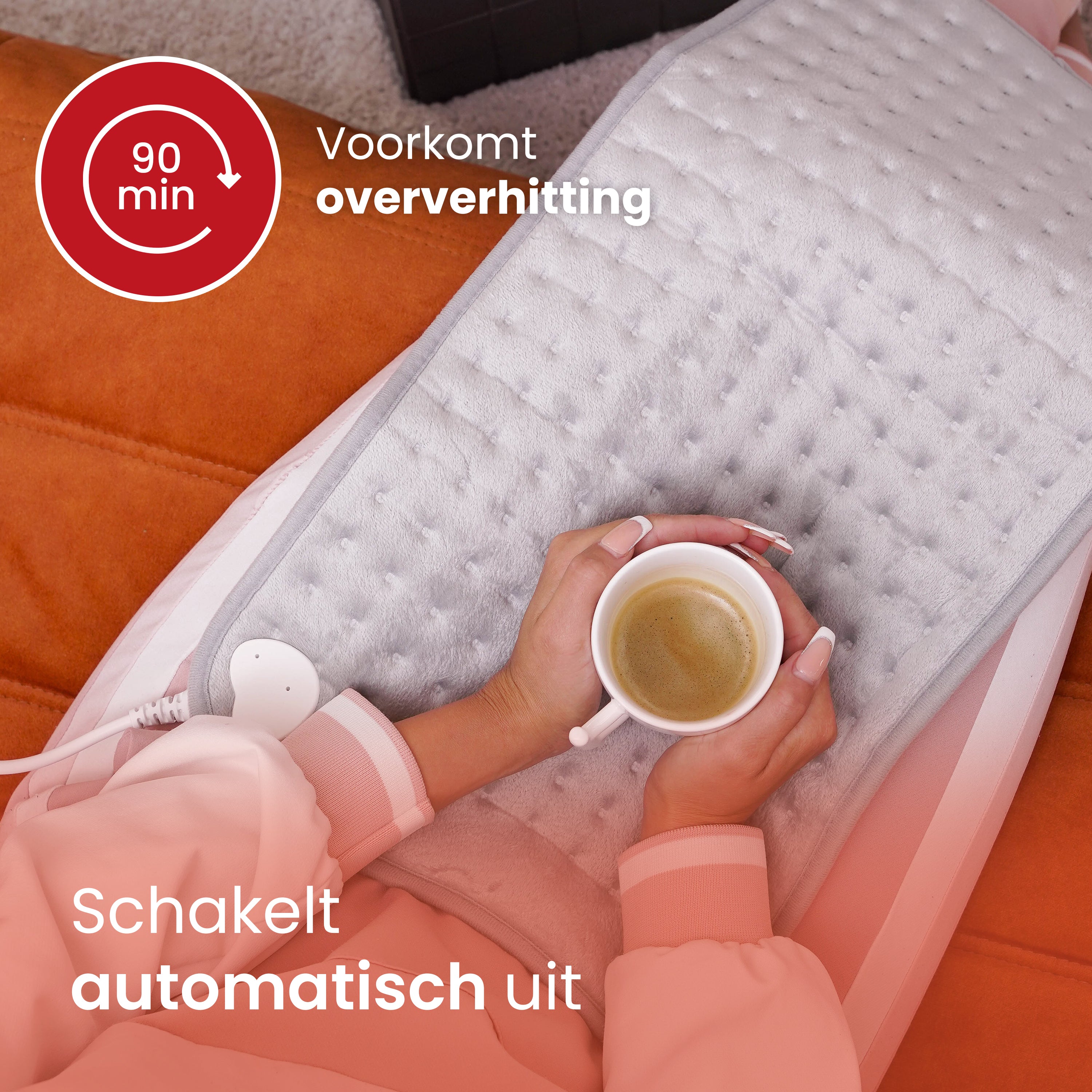 Warmtekussen XXL - 60x30cm - Lichtgrijs - Seranova